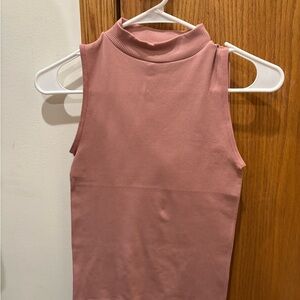 Sleeveless Mock Neck Top - Pink